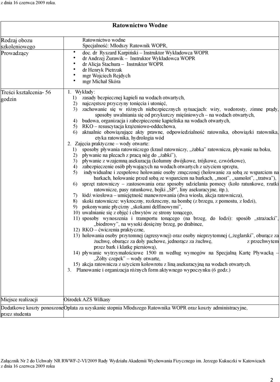 kształcenia- 56 godzin 1.