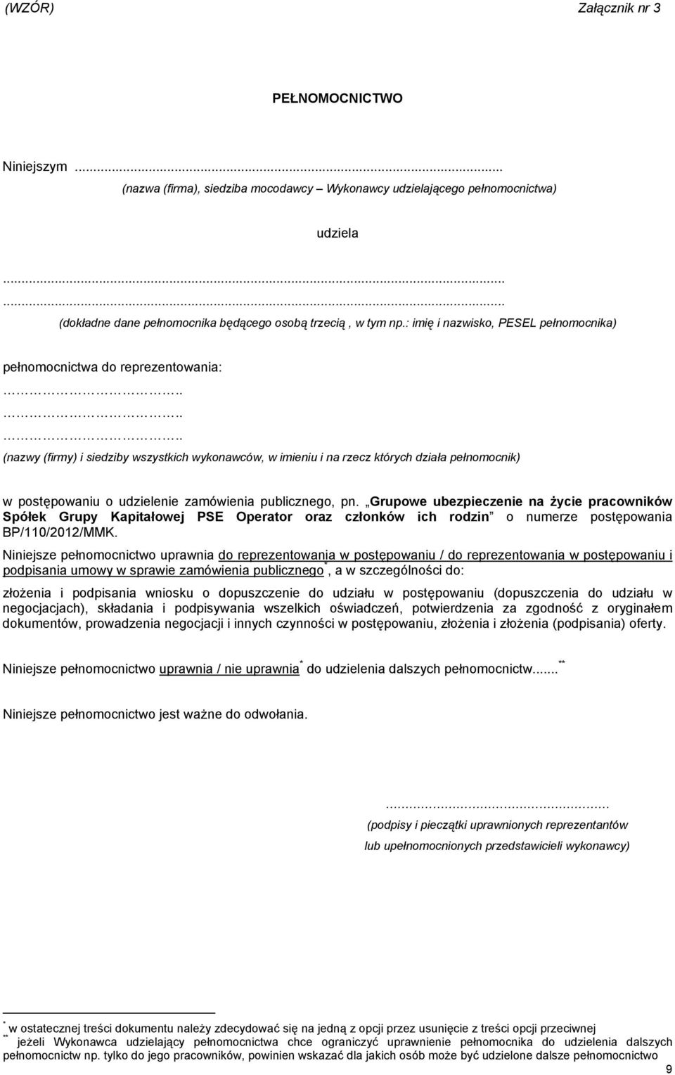 Instrukcja dla wykonawców składających wniosek o dopuszczenie do udziału w  postępowaniu w trybie negocjacji z ogłoszeniem - PDF Darmowe pobieranie