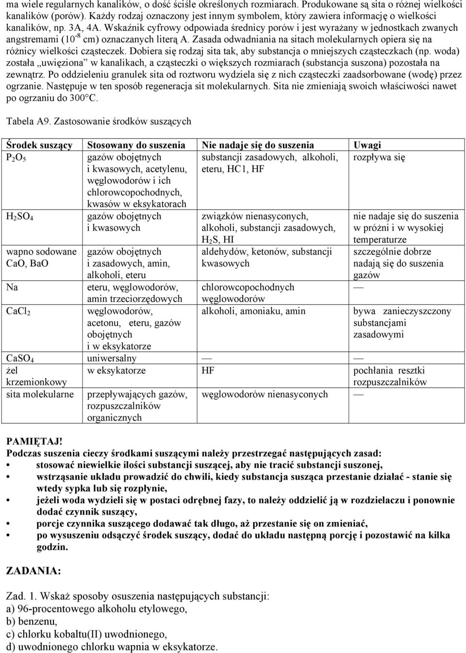 Wskaźnik cyfrowy odpowiada średnicy porów i jest wyrażany w jednostkach zwanych angstremami (10-8 cm) oznaczanych literą A.