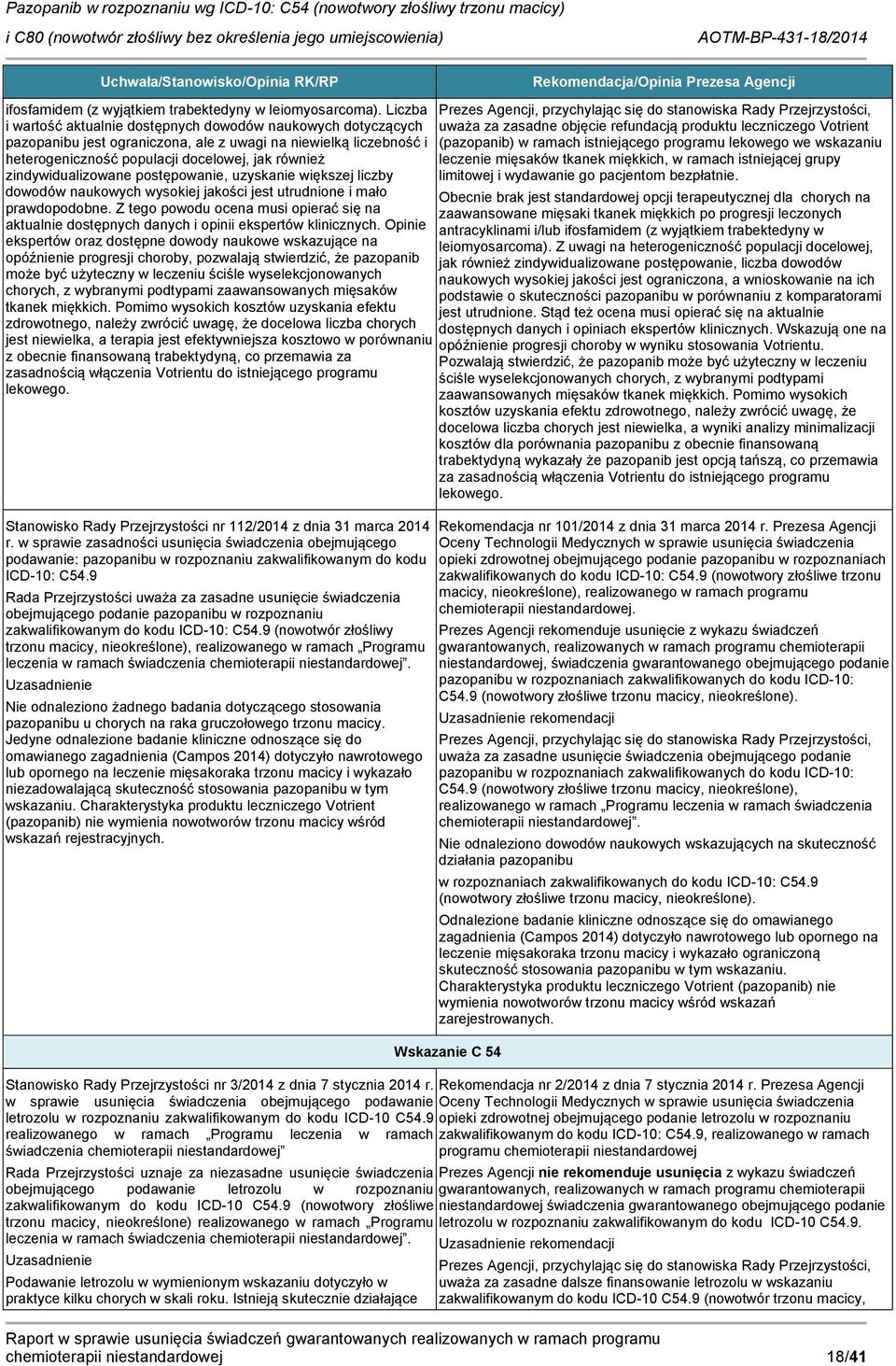 uzyskanie większej liczby dwdów naukwych wyskiej jakści jest utrudnine i mał prawdpdbne. Z teg pwdu cena musi pierać się na aktualnie dstępnych danych i pinii ekspertów klinicznych.
