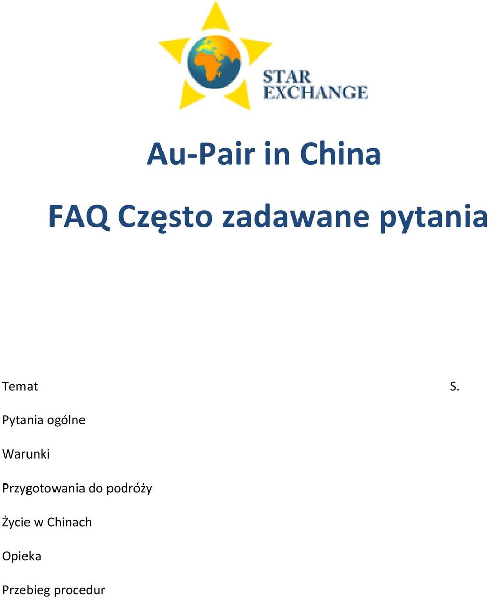 Pytania ogólne Warunki