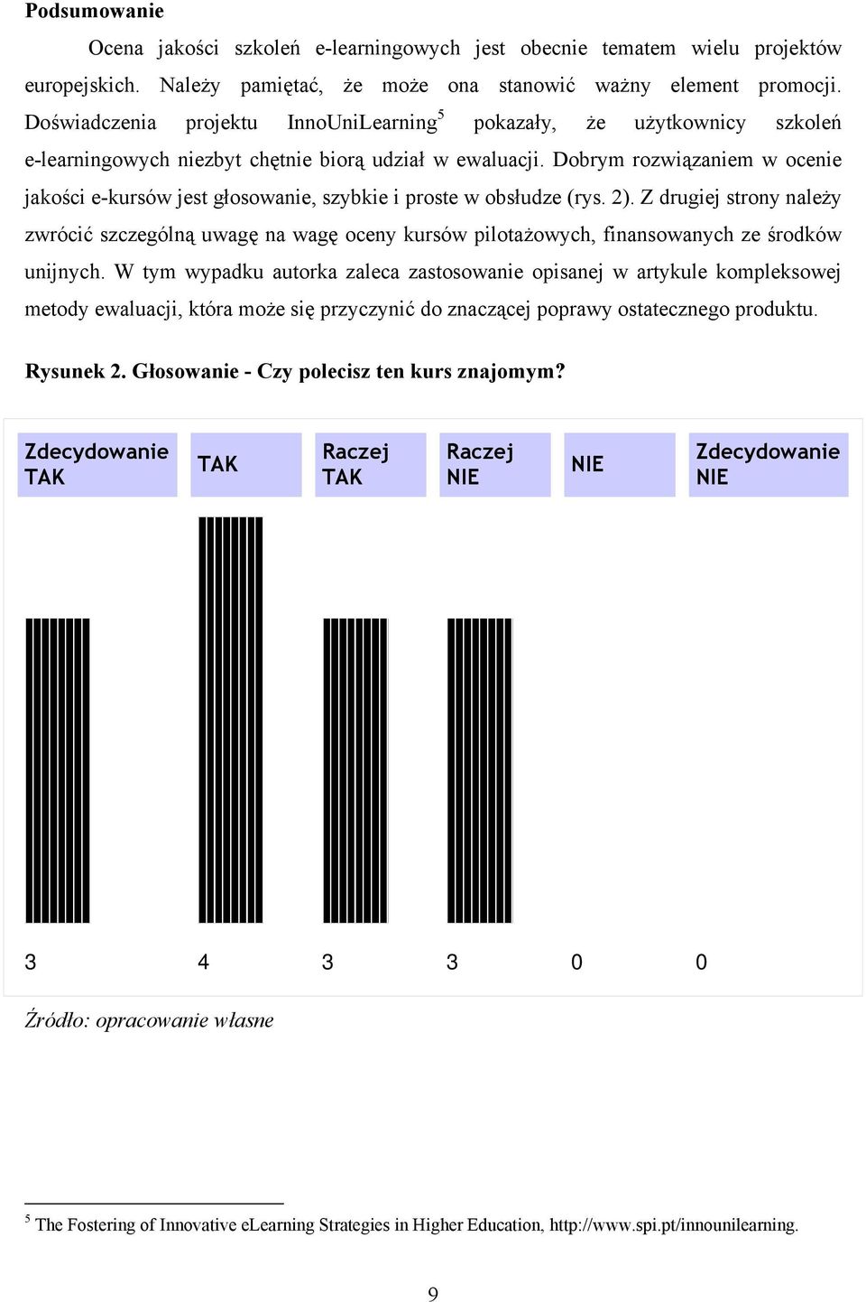 Dobrym rozwiązaniem w ocenie jakości e-kursów jest głosowanie, szybkie i proste w obsłudze (rys. 2).