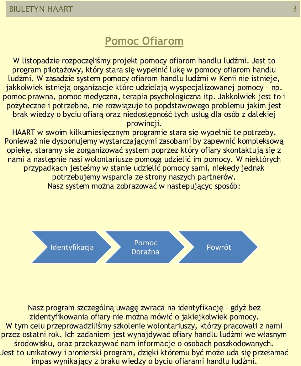 pomoc prawna, pomoc medyczna, terapia psychologiczna itp.