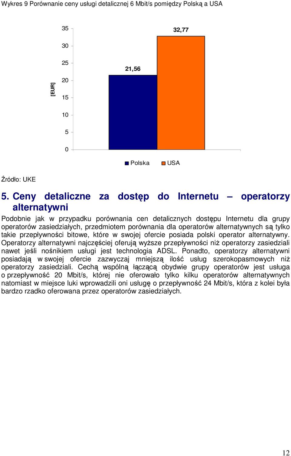 operatorów alternatywnych są tylko takie przepływności bitowe, które w swojej ofercie posiada polski operator alternatywny.