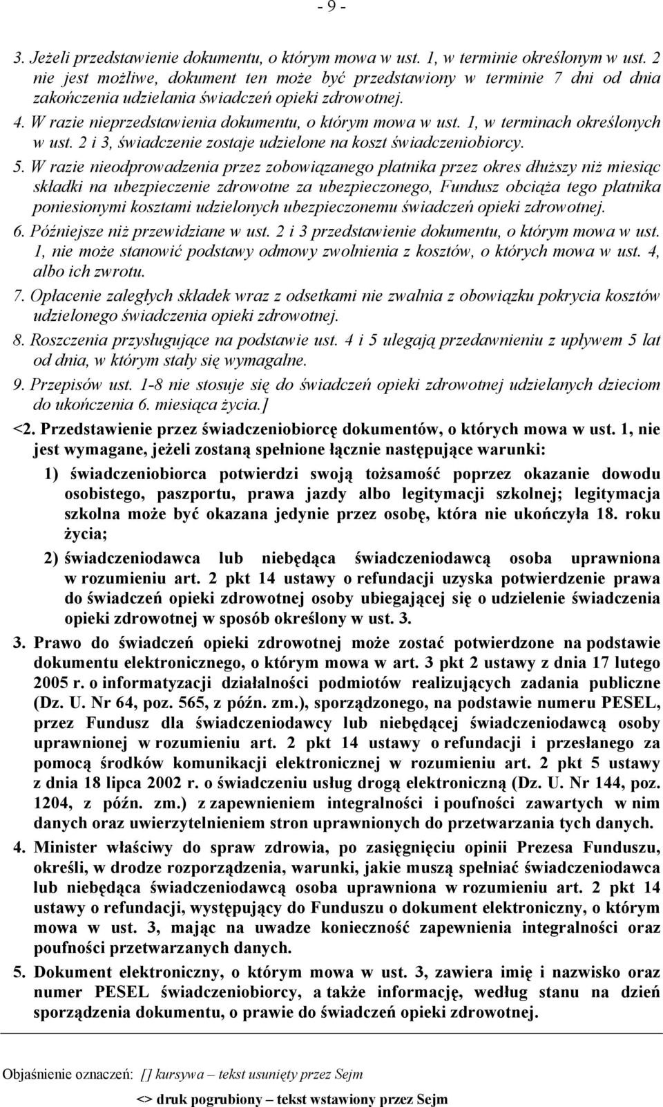 1, w terminach określonych w ust. 2 i 3, świadczenie zostaje udzielone na koszt świadczeniobiorcy. 5.