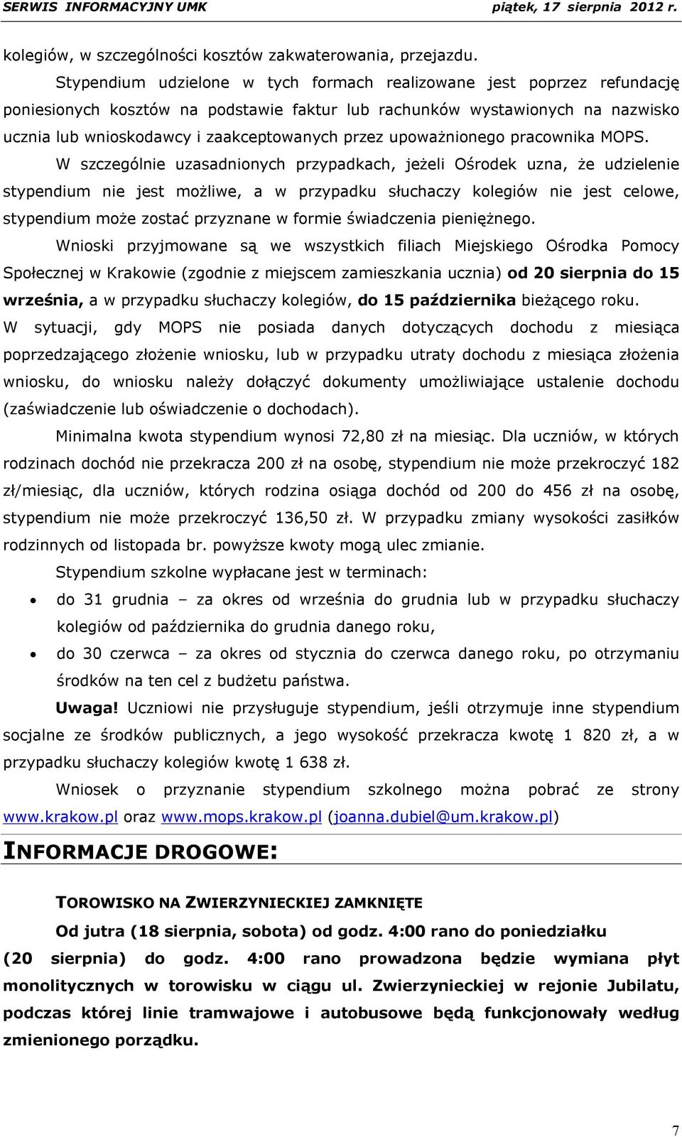 upoważnionego pracownika MOPS.