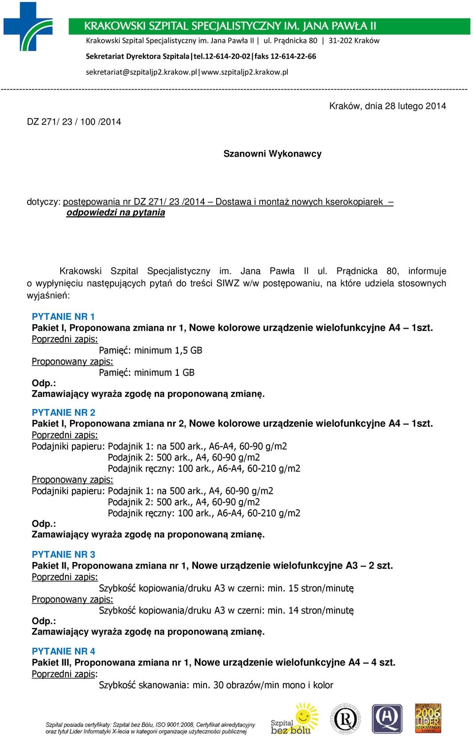 pl ------------------------------------------------------------------------------------------------------------------------------------------------------ Kraków, dnia 28 lutego 2014 DZ 271/ 23 / 100