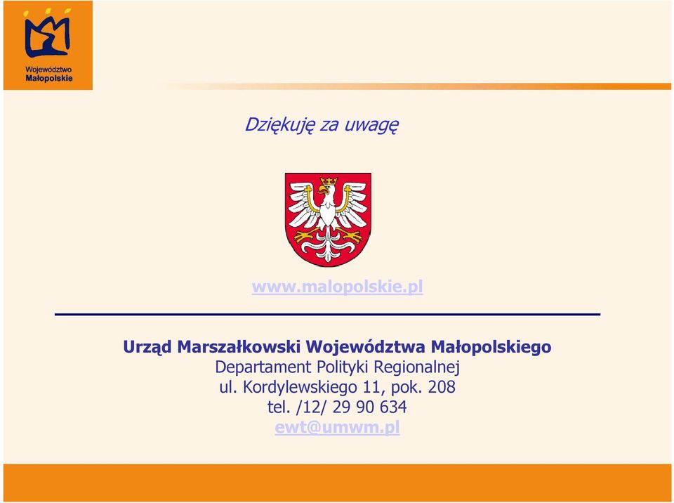 Małopolskiego Departament Polityki