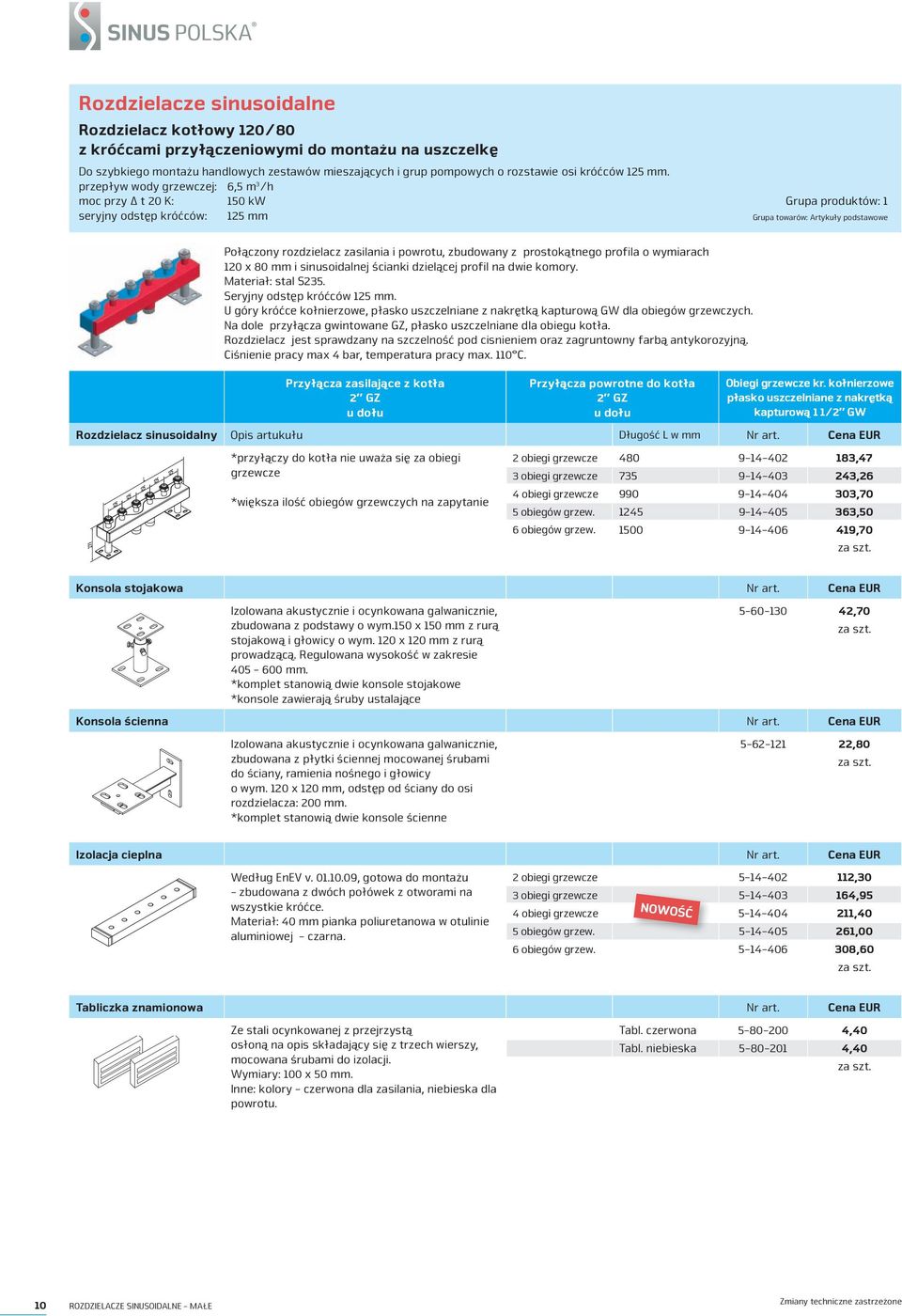 przepływ wody grzewczej: 6,5 m 3 /h moc przy Δ t 20 K: 150 kw seryjny odstęp króćców: 125 mm Grupa produktów: 1 Grupa towarów: Artykuły podstawowe połączony rozdzielacz zasilania i powrotu, zbudowany
