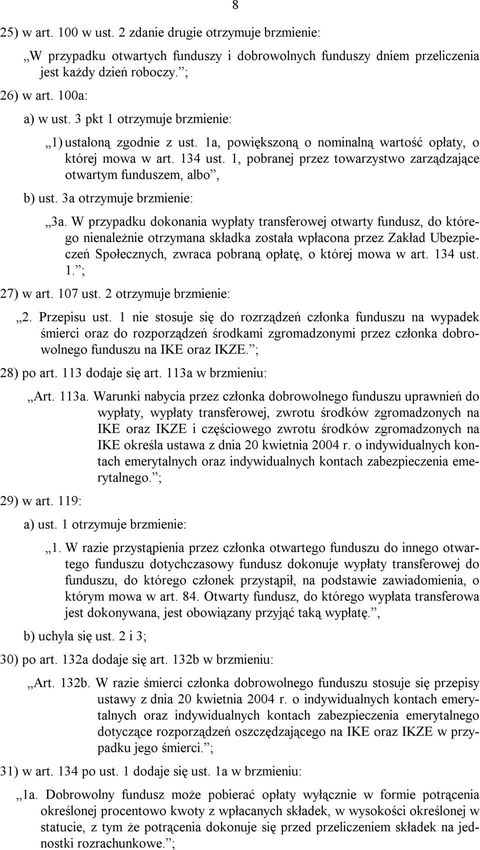 1, pobranej przez towarzystwo zarządzające otwartym funduszem, albo, b) ust. 3a otrzymuje brzmienie: 3a.
