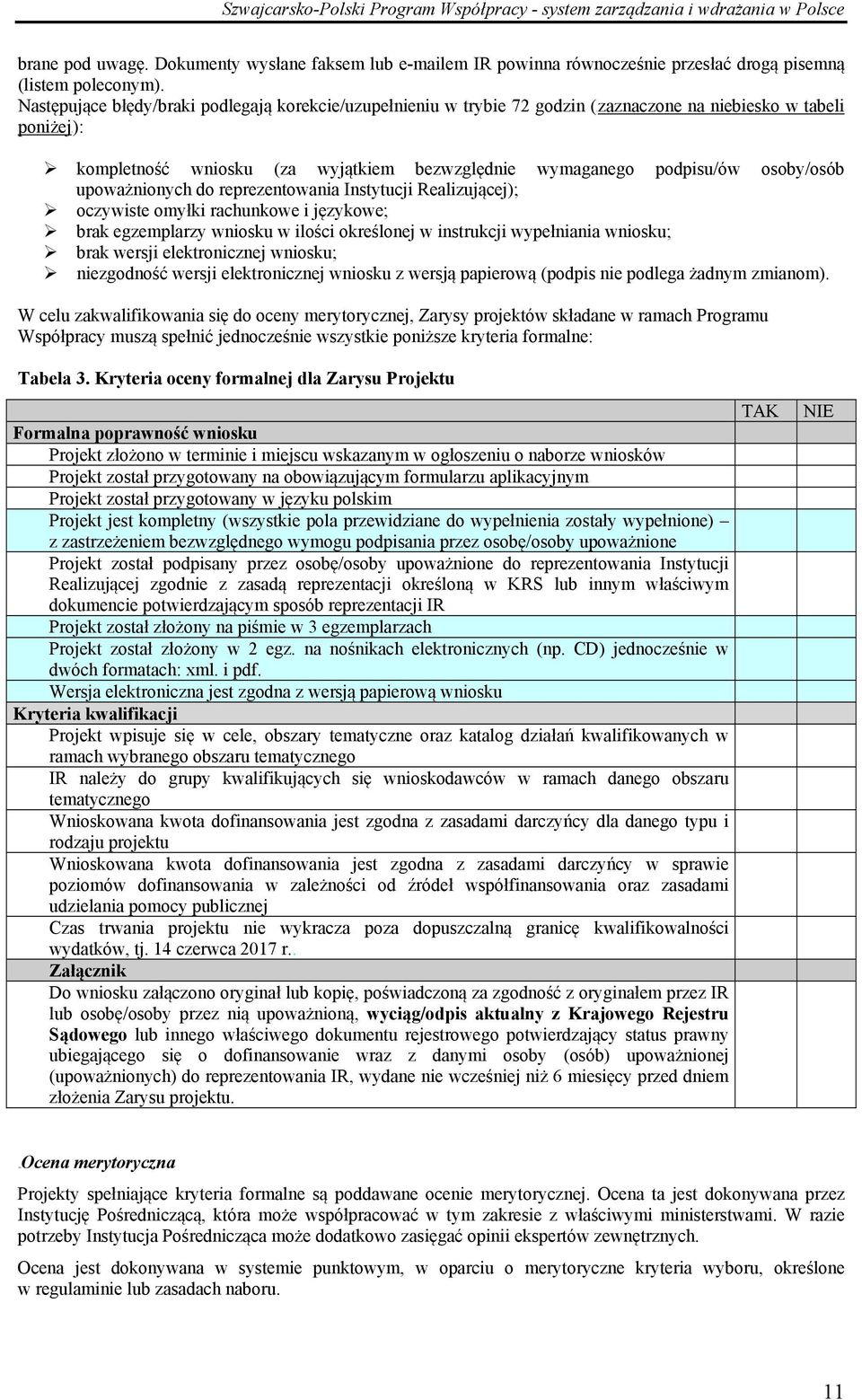 osoby/osób upoważnionych do reprezentowania Instytucji Realizującej); oczywiste omyłki rachunkowe i językowe; brak egzemplarzy wniosku w ilości określonej w instrukcji wypełniania wniosku; brak