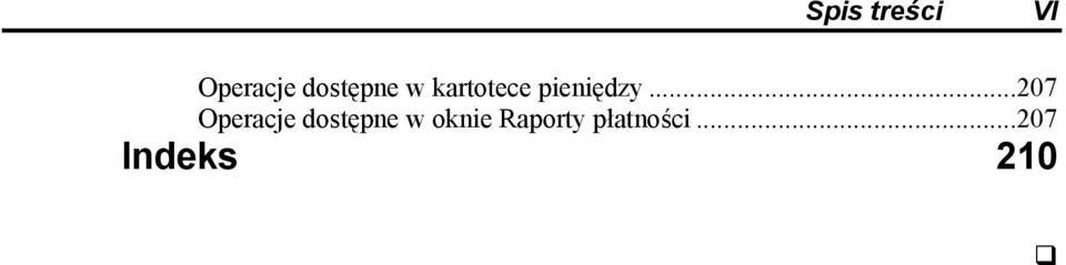..207 Operacje dostępne w