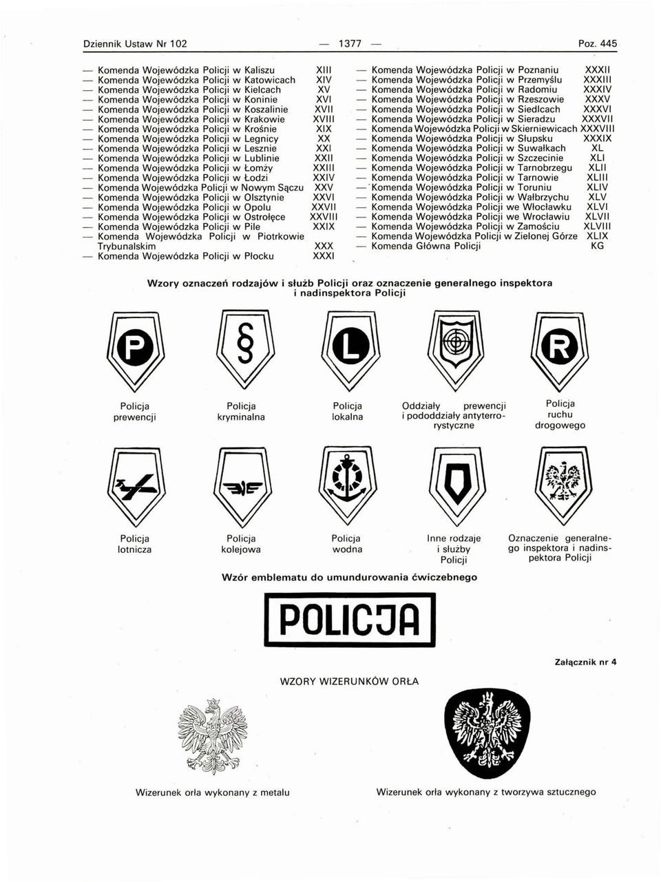 Komenda Wojewódzka Policji w Łomży Komenda Wojewódzka Policji w Łodzi Komenda Wojewódzka Policji w Nowym Sączu Komenda Wojewódzka Policji w Olsztynie Komenda Wojewódzka Policji w Opolu Komenda