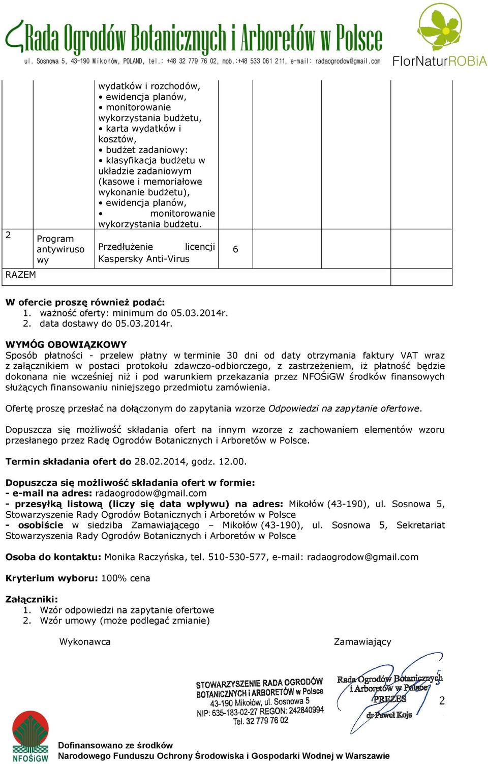 2. data dostawy do 05.03.2014r.