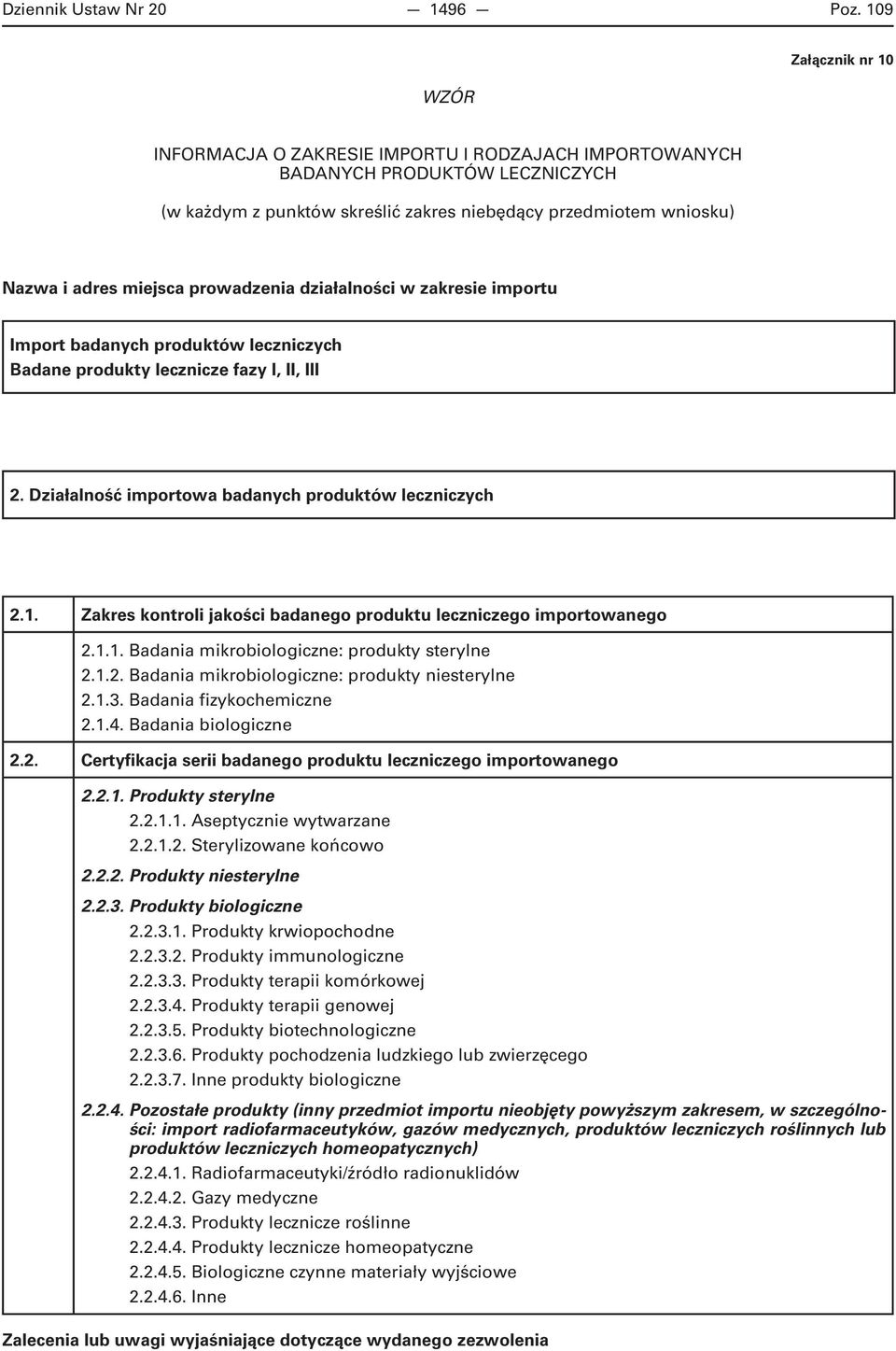 prowadzenia działalności w zakresie importu Import badanych produktów leczniczych Badane produkty lecznicze fazy I, II, III 2. Działalność importowa badanych produktów leczniczych 2.1.