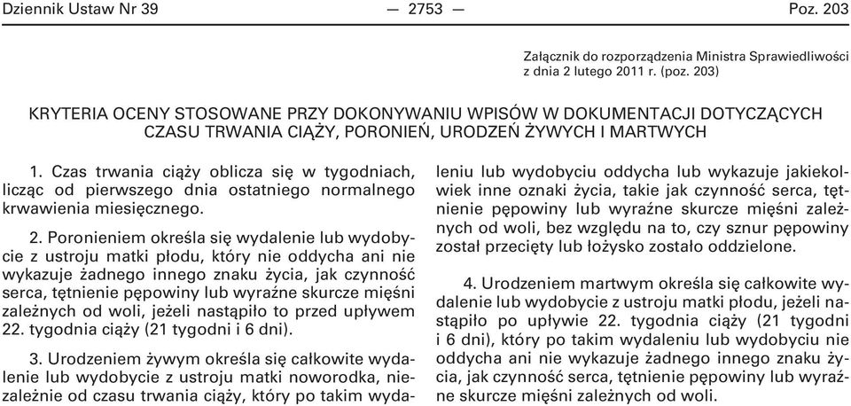 Czas trwania ciąży oblicza się w tygodniach, licząc od pierwszego dnia ostatniego normalnego krwawienia miesięcznego. 2.