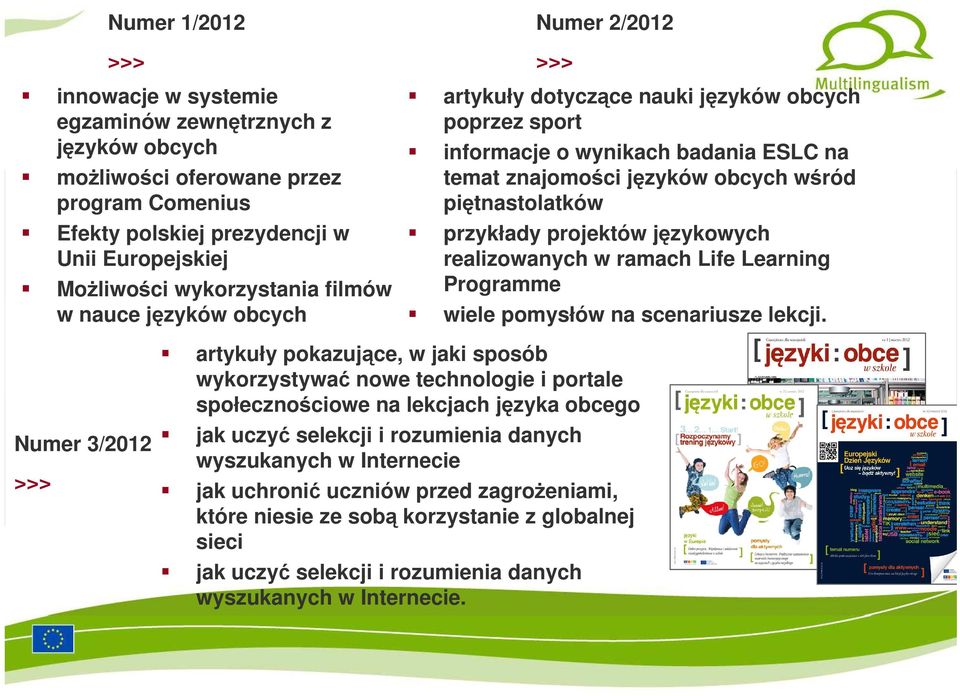 przykłady projektów językowych realizowanych w ramach Life Learning Programme wiele pomysłów na scenariusze lekcji.