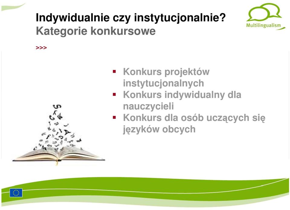 instytucjonalnych Konkurs indywidualny dla