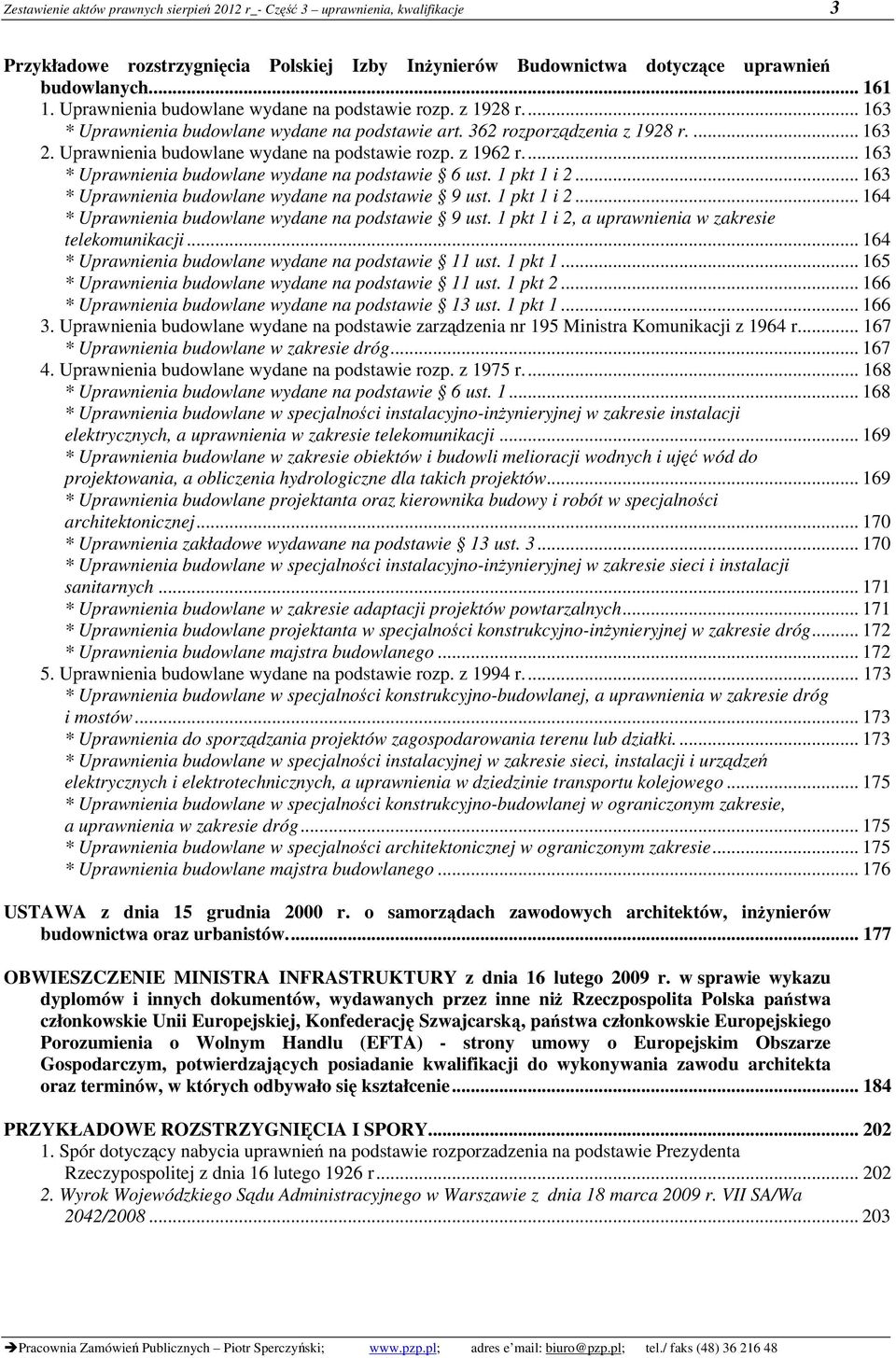 z 1962 r.... 163 * Uprawnienia budowlane wydane na podstawie 6 ust. 1 pkt 1 i 2... 163 * Uprawnienia budowlane wydane na podstawie 9 ust. 1 pkt 1 i 2... 164 * Uprawnienia budowlane wydane na podstawie 9 ust.
