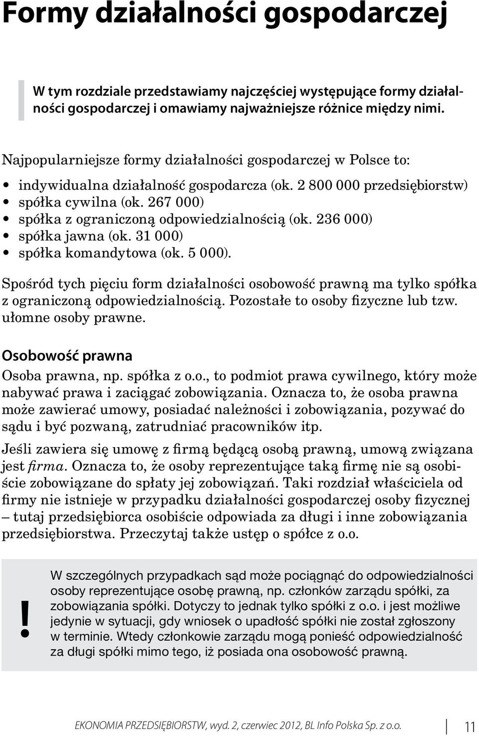 267 000) spółka z ograniczoną odpowiedzialnością (ok. 236 000) spółka jawna (ok. 31 000) spółka komandytowa (ok. 5 000).