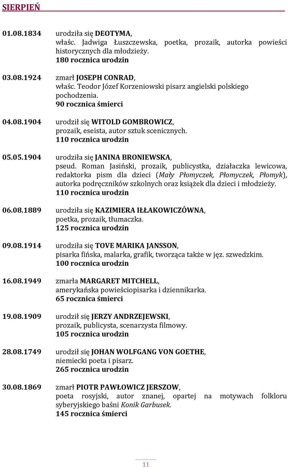 05.1904 urodziła się JANINA BRONIEWSKA, pseud.