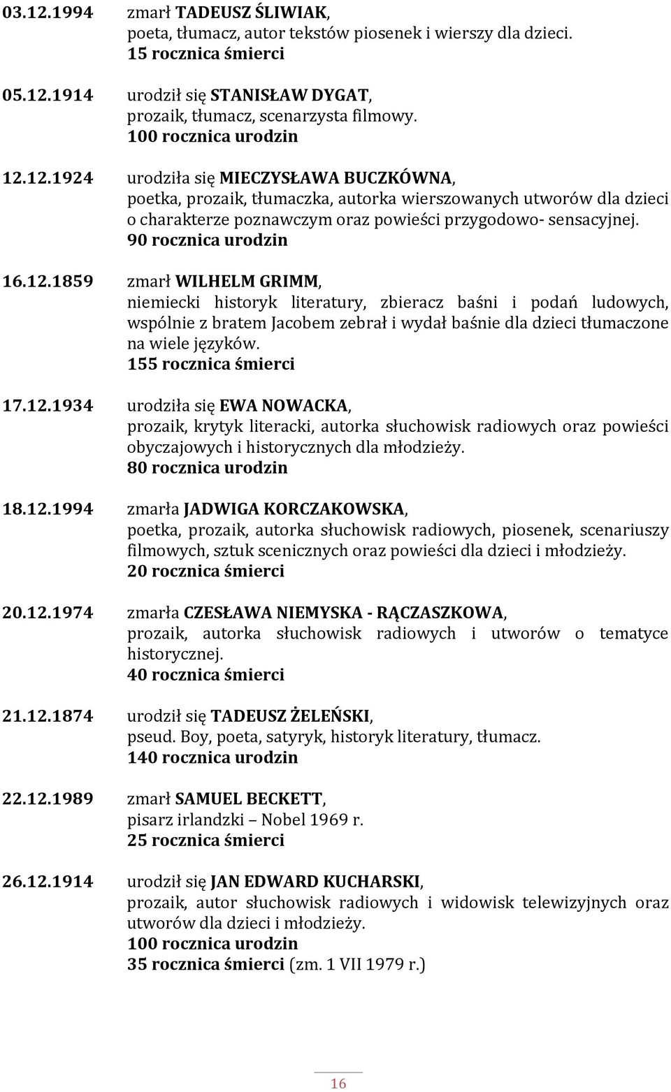 90 rocznica urodzin 16.12.