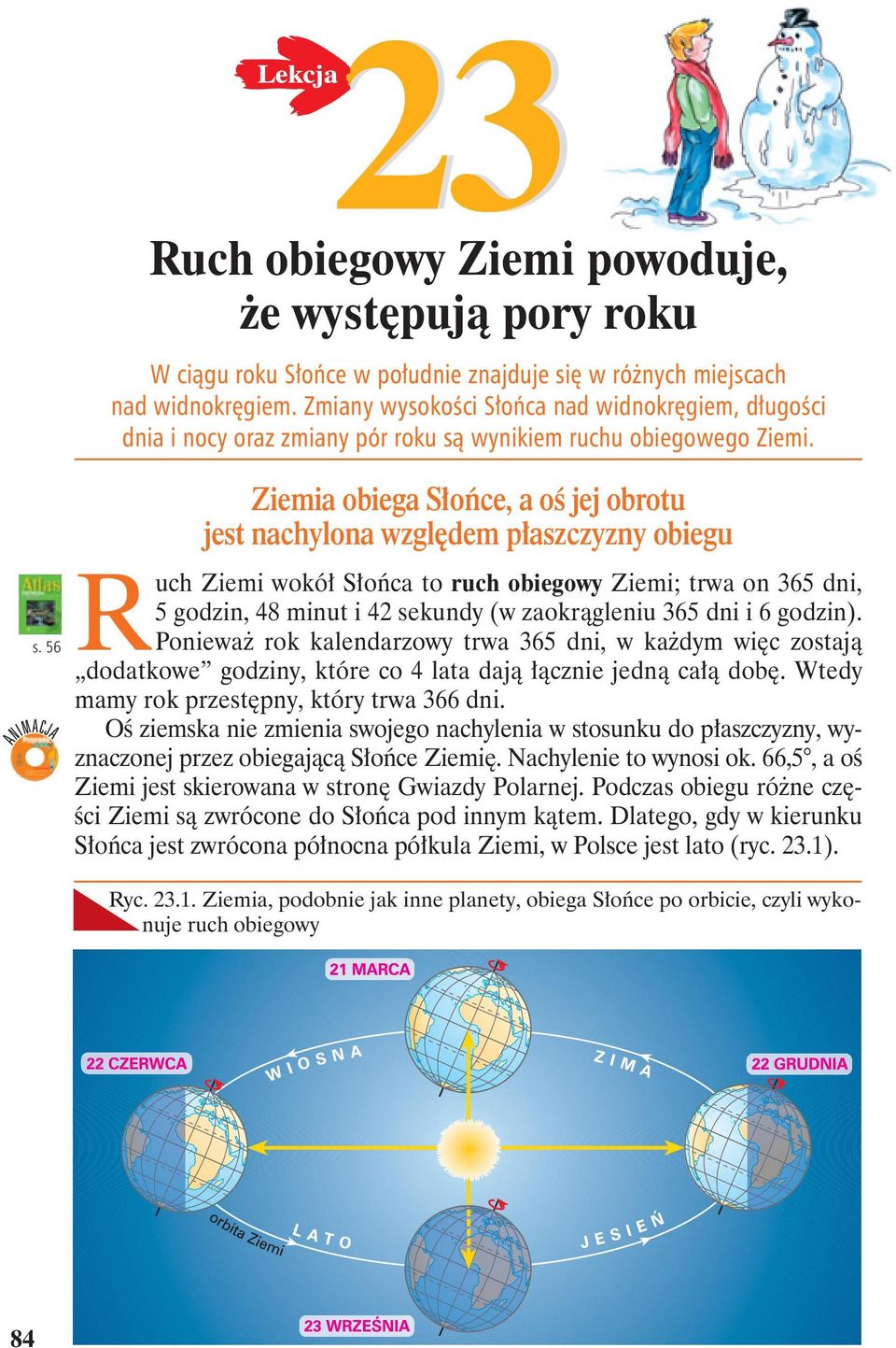 Ziemia obiega S o ce, a o jej obrotu jest nachylona wzgl dem p aszczyzny obiegu Ruch Ziemi wokó S o ca to ruch obiegowy Ziemi; trwa on 365 dni, 5 godzin, 48 minut i 42 sekundy (w zaokr gleniu 365 dni