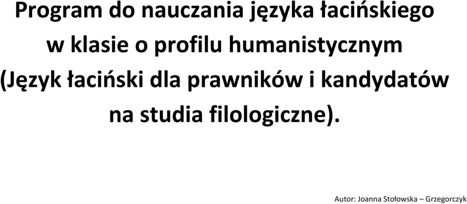 łacioski dla prawników i kandydatów na