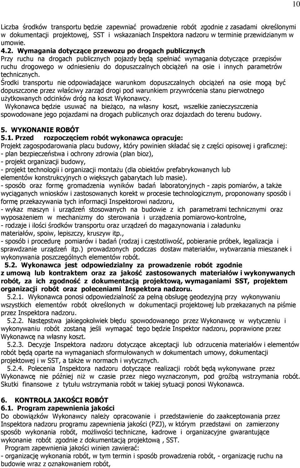 osie i innych parametrów technicznych.