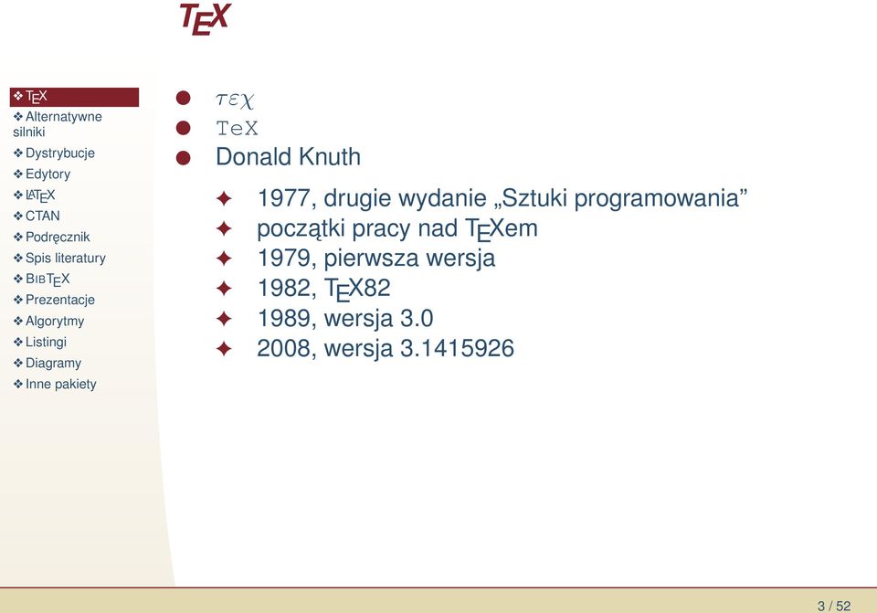 nad T E Xem 1979, pierwsza wersja 1982, T E