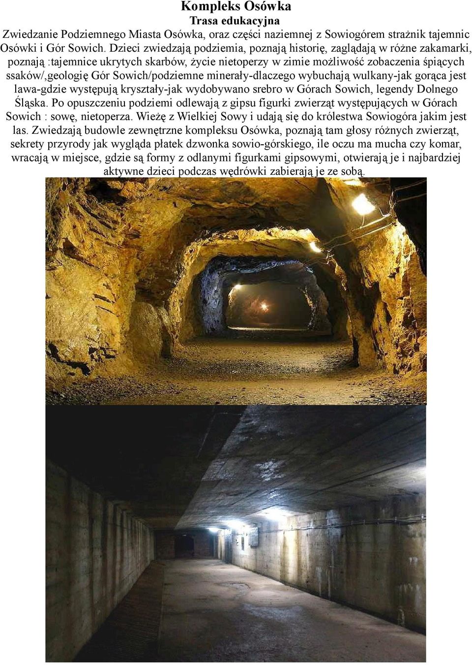Sowich/podziemne minerały-dlaczego wybuchają wulkany-jak gorąca jest lawa-gdzie występują kryształy-jak wydobywano srebro w Górach Sowich, legendy Dolnego Śląska.