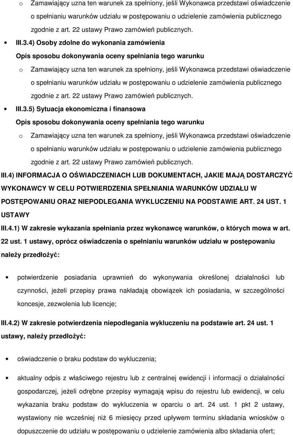 3.4) Osby zdlne d wyknania zamówienia  3.