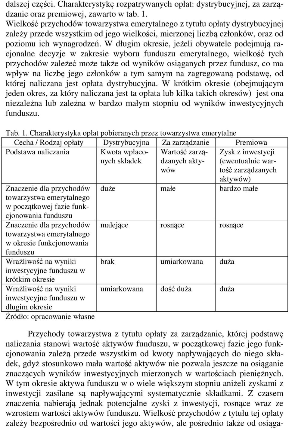 W długim okresie, jeżeli obywatele podejmują racjonalne decyzje w zakresie wyboru funduszu emerytalnego, wielkość tych przychodów zależeć może także od wyników osiąganych przez fundusz, co ma wpływ