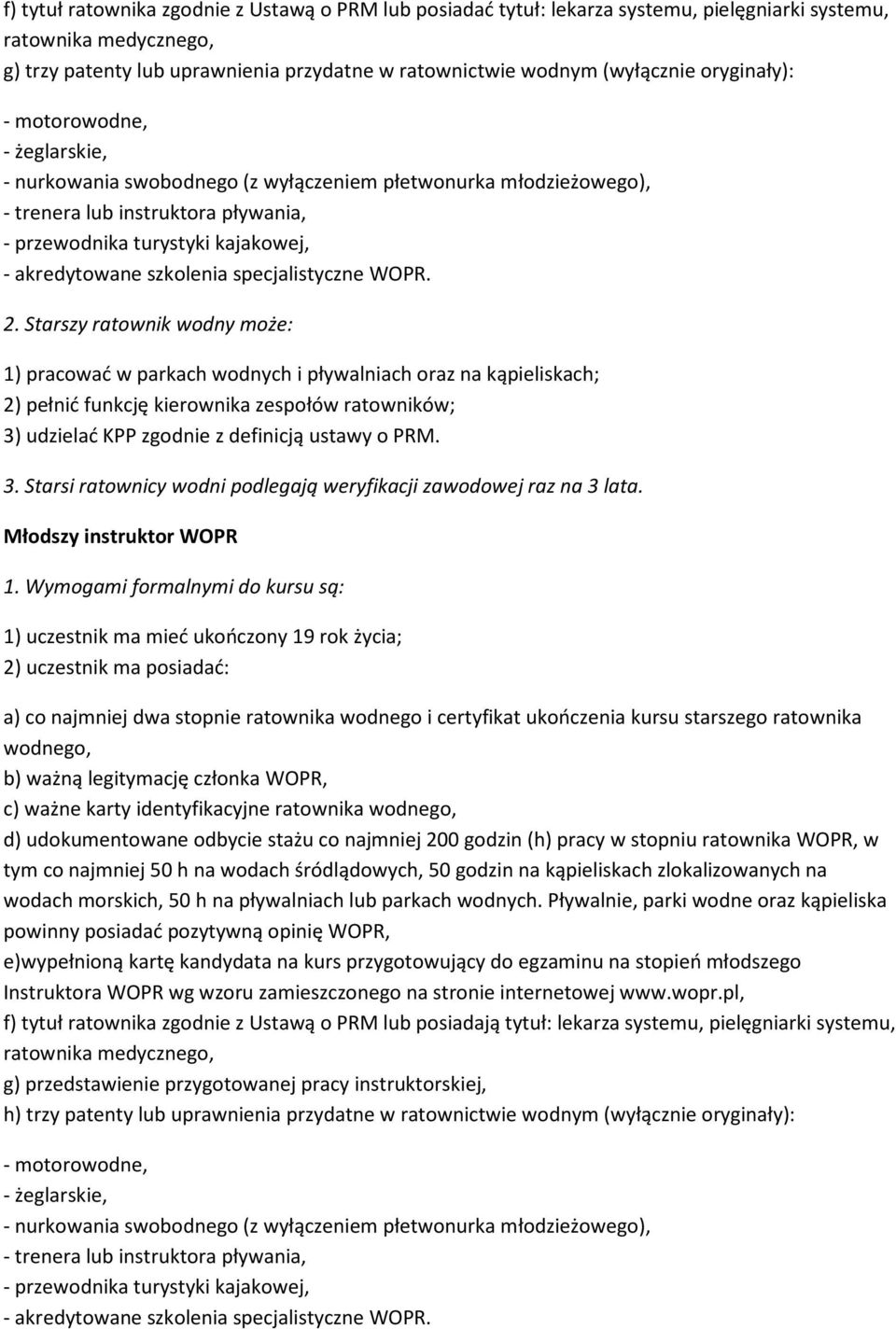 specjalistyczne WOPR. 2.