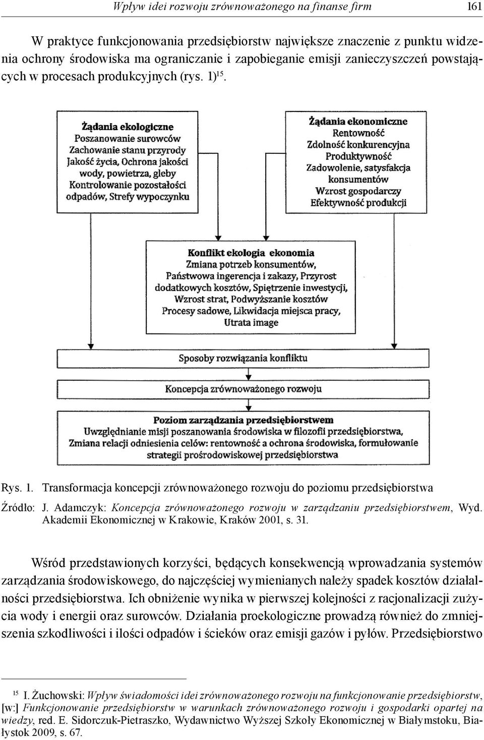 Adamczyk: Koncepcja zrównoważonego rozwoju w zarządzaniu przedsiębiorstwem, Wyd. Akademii Ekonomicznej w Krakowie, Kraków 2001, s. 31.