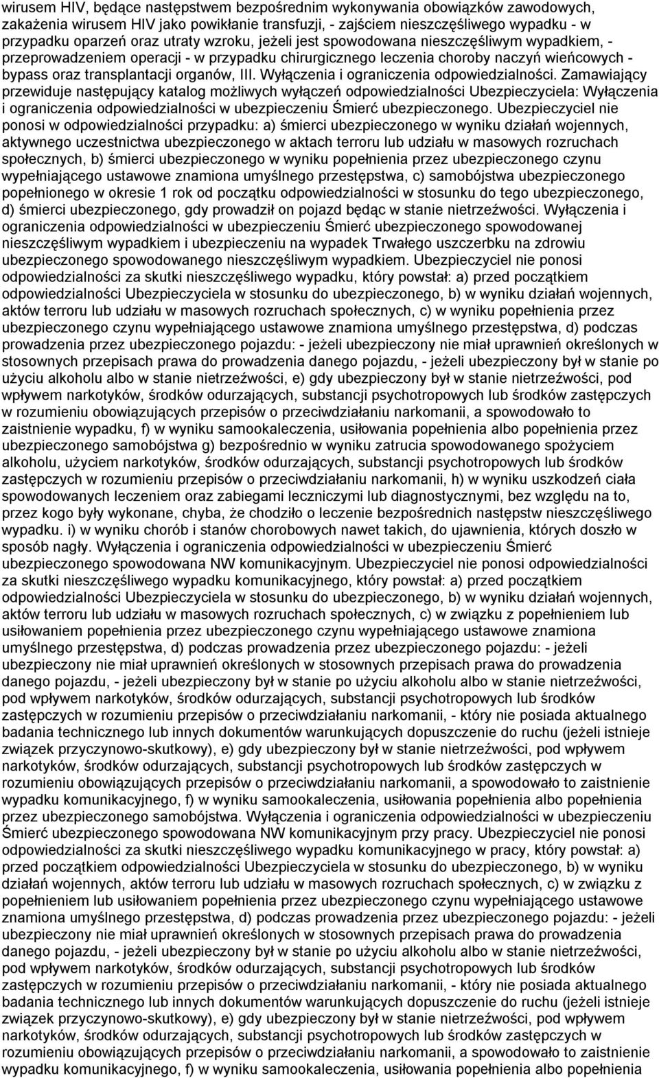 Wyłączenia i ograniczenia odpowiedzialności.