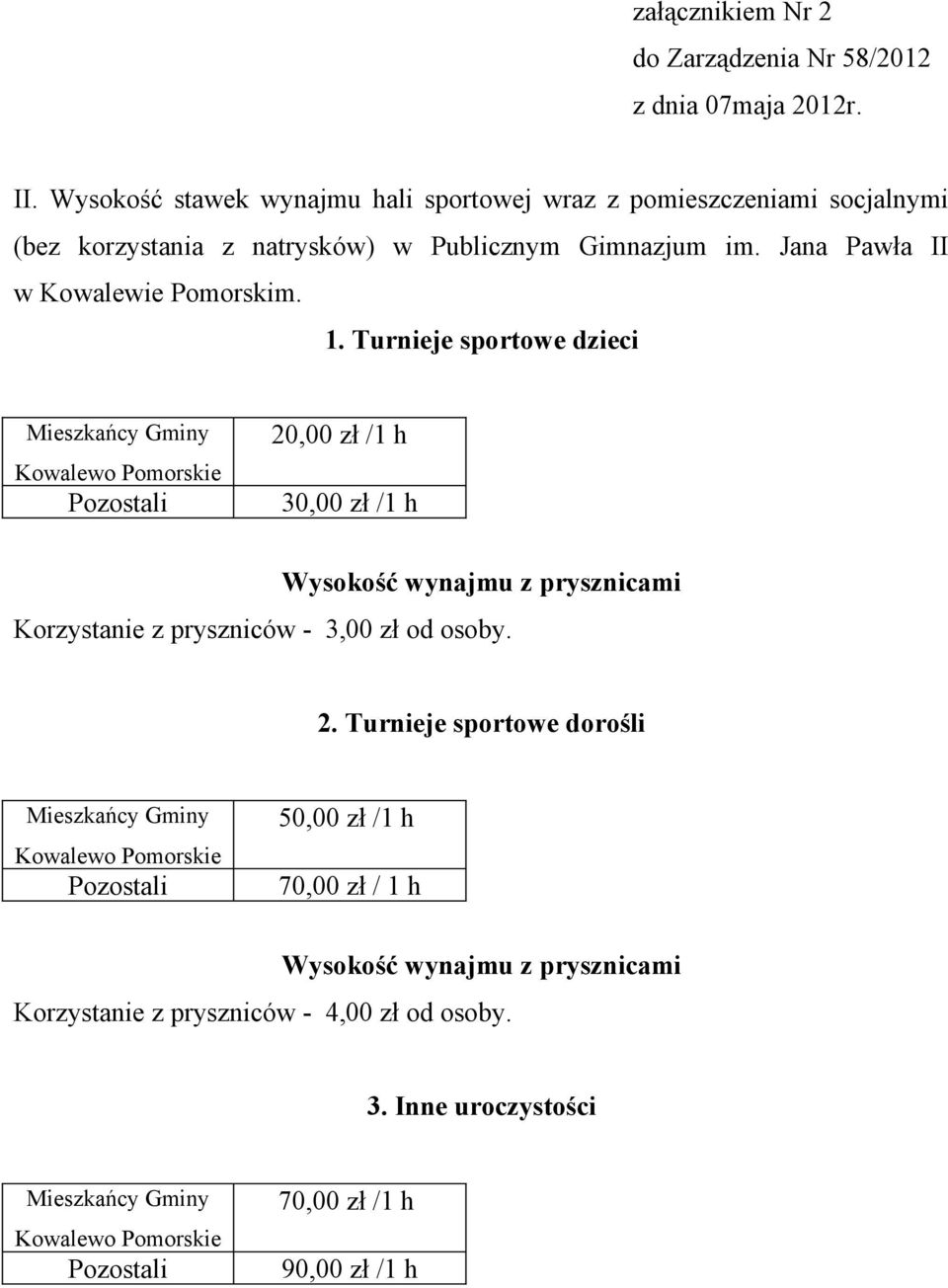 Jana Pawła II w Kowalewie Pomorskim. 1.