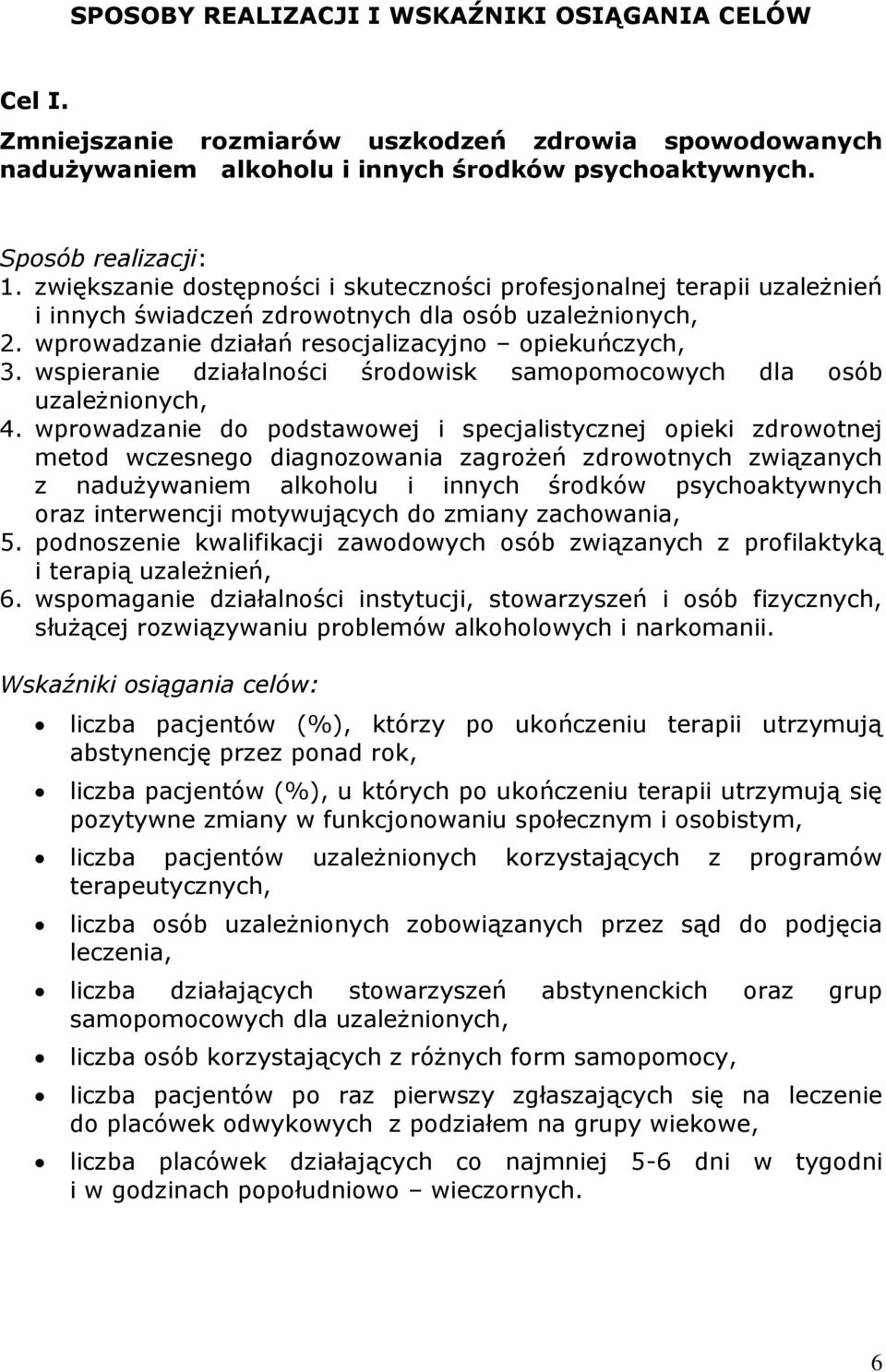 wspieranie działalności środowisk samopomocowych dla osób uzależnionych, 4.