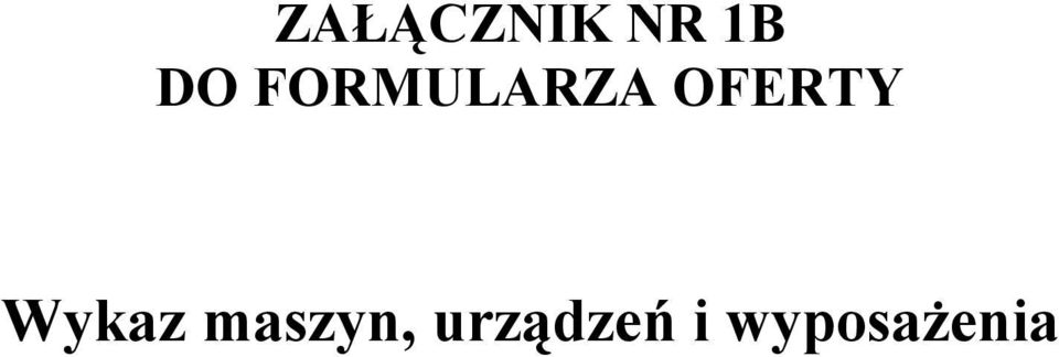 OFERTY Wykaz