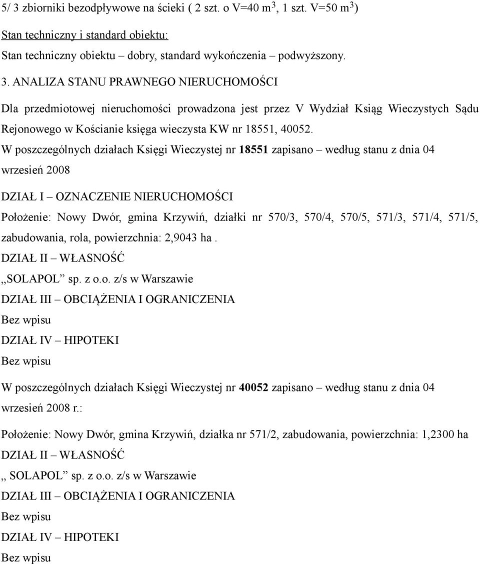 571/3, 571/4, 571/5, zabudow