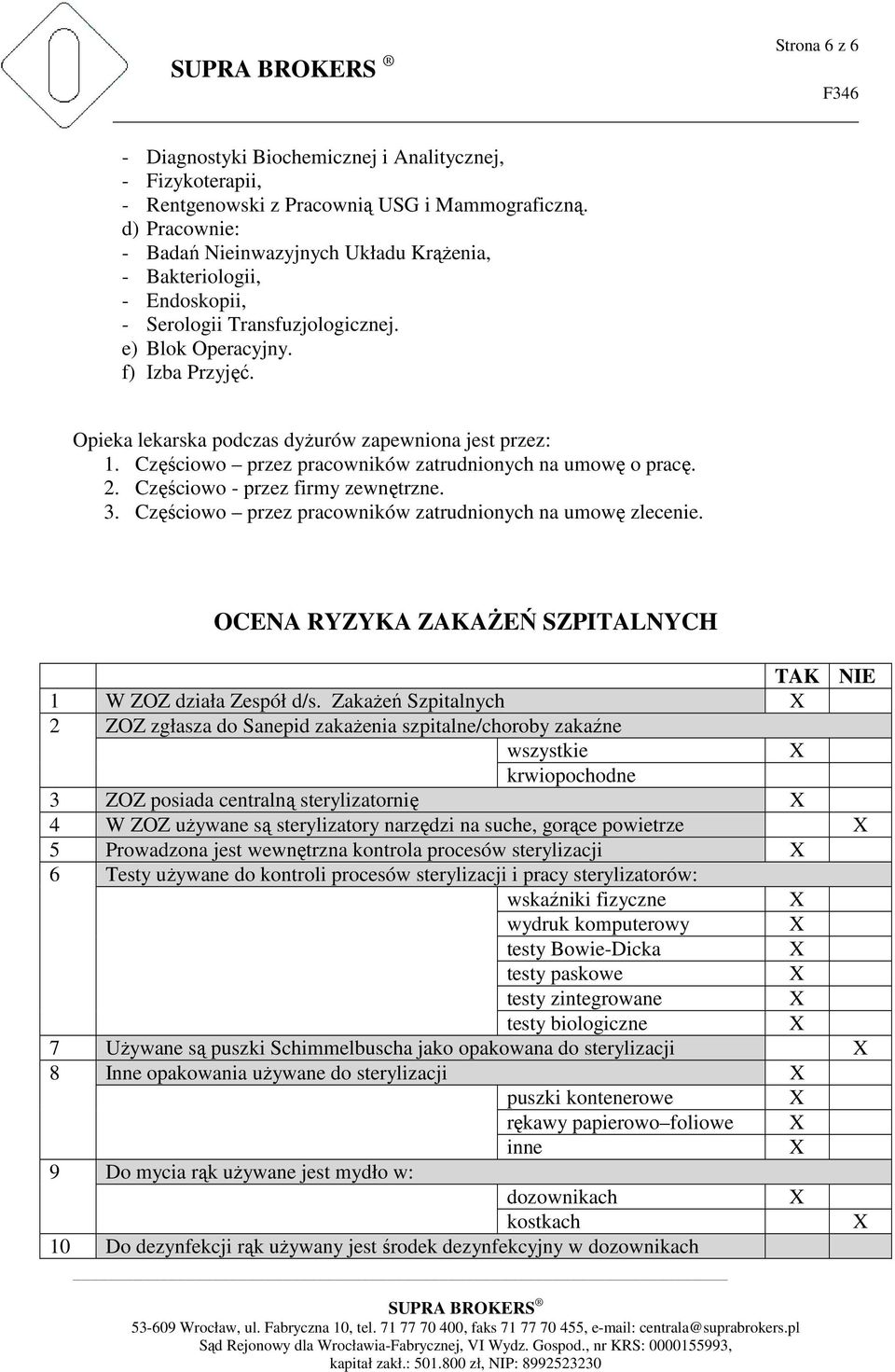 Opieka lekarska podczas dyżurów zapewniona jest przez: 1. Częściowo przez pracowników zatrudnionych na umowę o pracę. 2. Częściowo - przez firmy zewnętrzne. 3.
