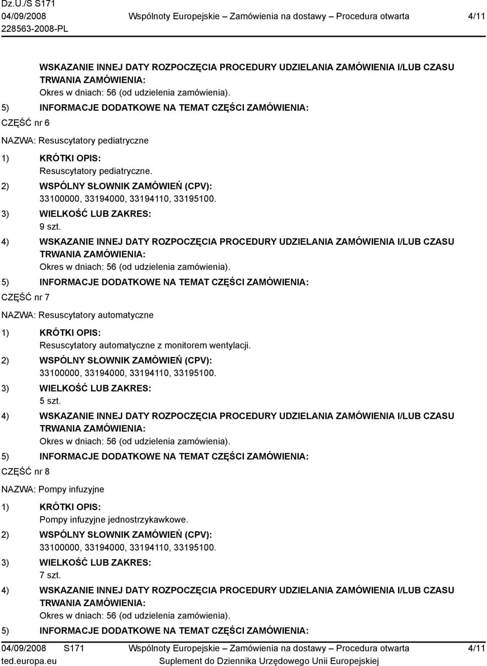 CZĘŚĆ nr 7 NAZWA: Resuscytatory automatyczne Resuscytatory automatyczne z monitorem