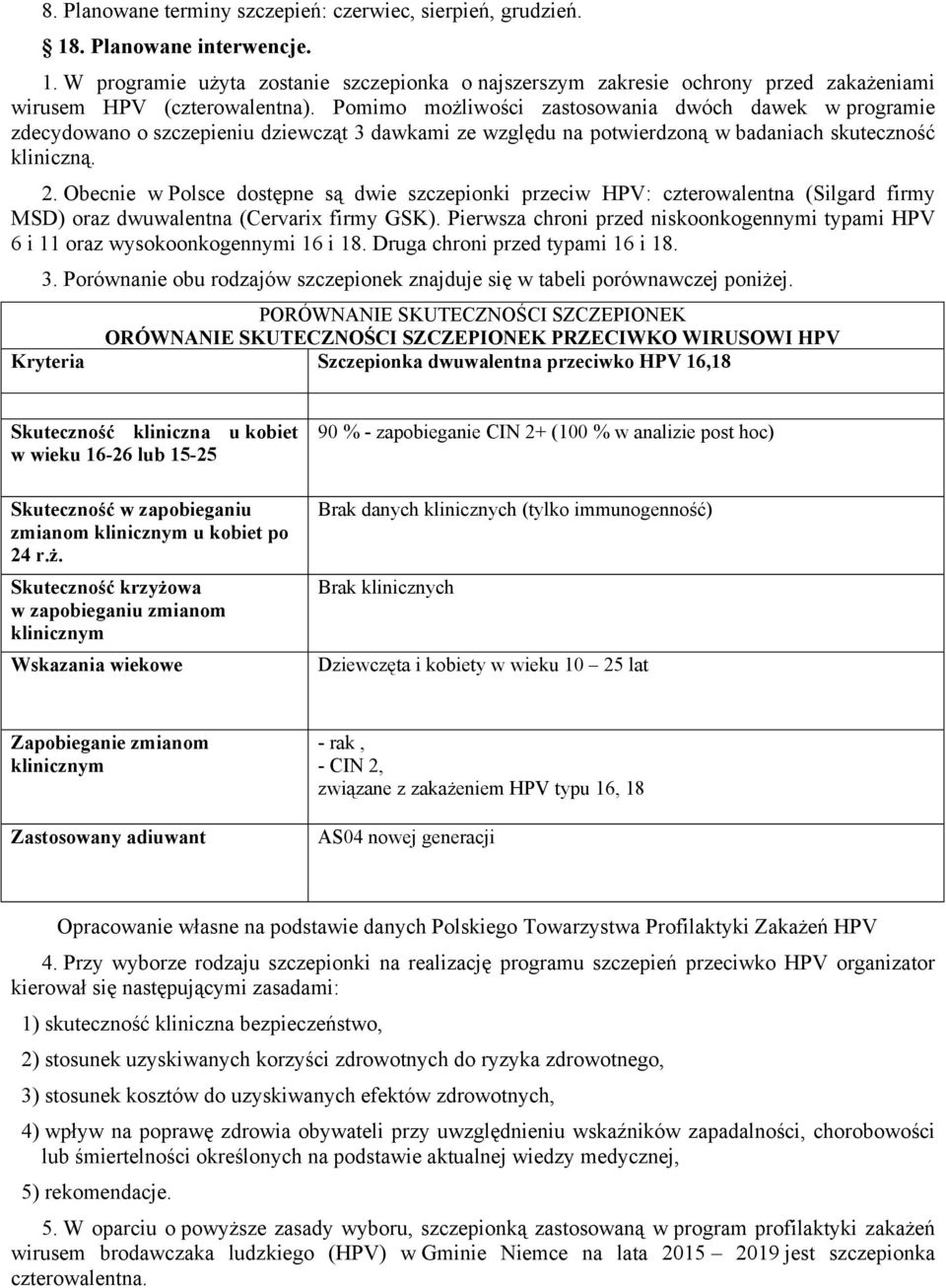 Obecnie w Polsce dostępne są dwie szczepionki przeciw HPV: czterowalentna (Silgard firmy MSD) oraz dwuwalentna (Cervarix firmy GSK).