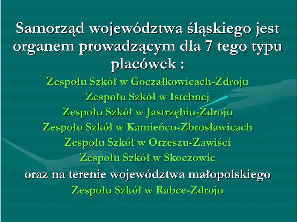 Jastrzębiu-Zdroju Zespołu Szkół w Kamieńcu-Zbrosławicach Zespołu Szkół w