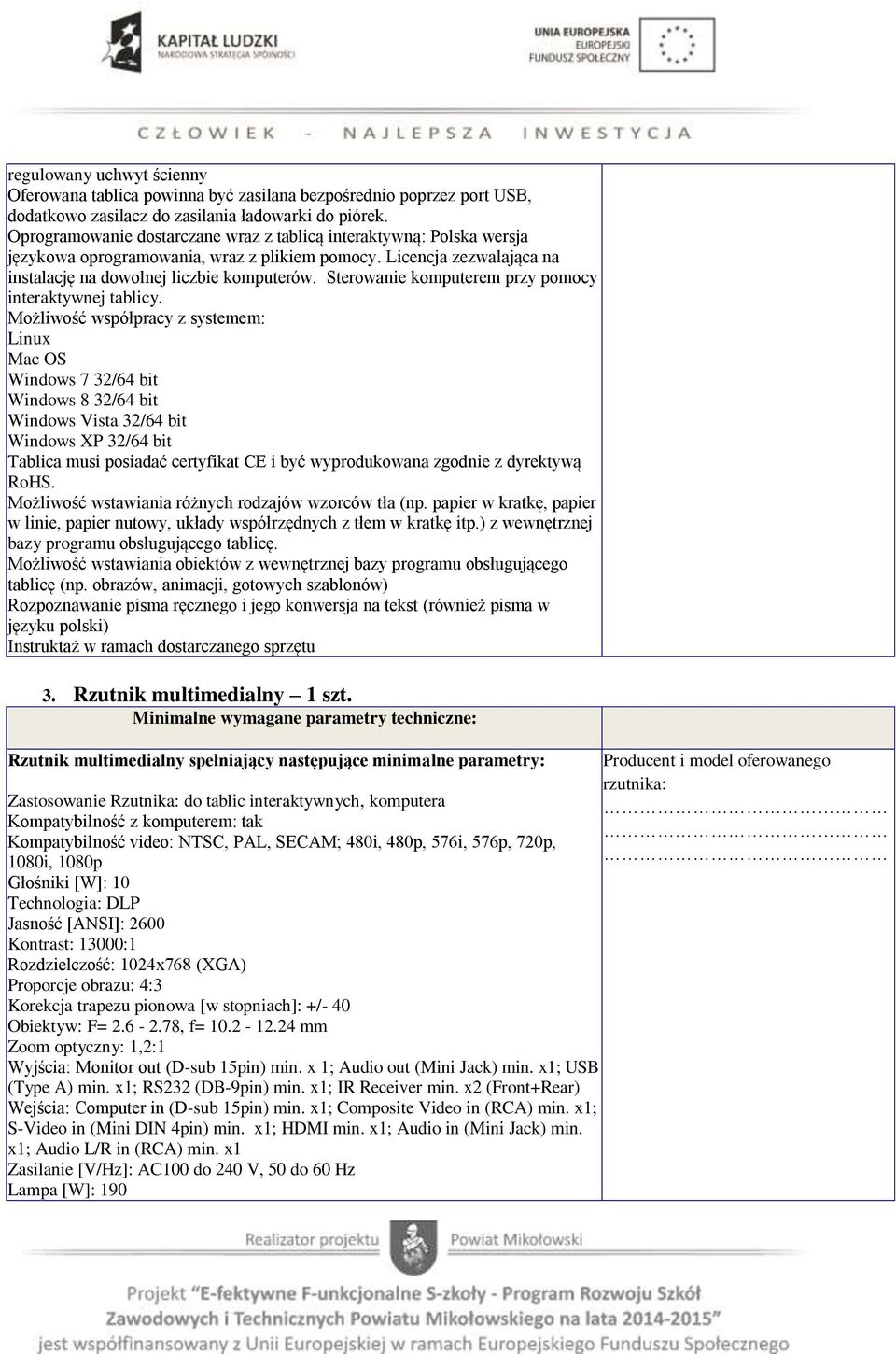 Sterowanie komputerem przy pomocy interaktywnej tablicy.