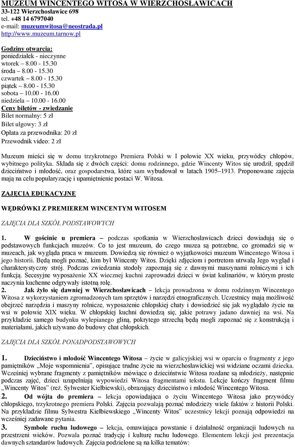 00 niedziela 10.00-16.