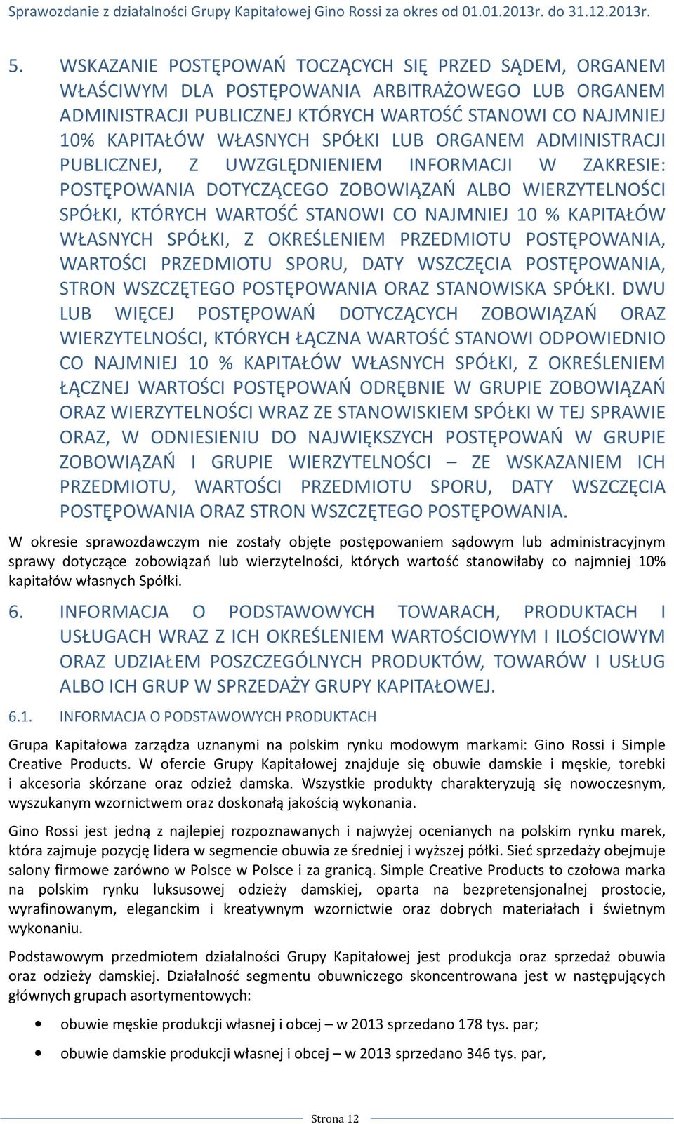 WŁASNYCH SPÓŁKI, Z OKREŚLENIEM PRZEDMIOTU POSTĘPOWANIA, WARTOŚCI PRZEDMIOTU SPORU, DATY WSZCZĘCIA POSTĘPOWANIA, STRON WSZCZĘTEGO POSTĘPOWANIA ORAZ STANOWISKA SPÓŁKI.