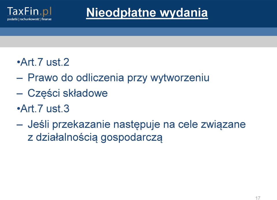 Części składowe Art.7 ust.