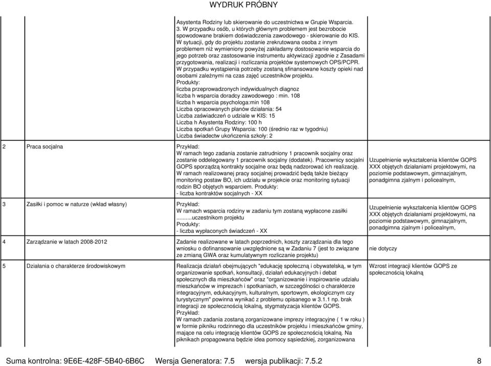 Zasadami przygotowania, realizacji i rozliczania projektów systemowych OPS/PCPR.