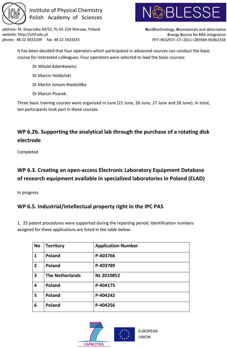 Three basic training courses were organized in June (21 June, 26 June, 27 June and 28 June). In total, ten participants took part in these courses. WP 6.2b.